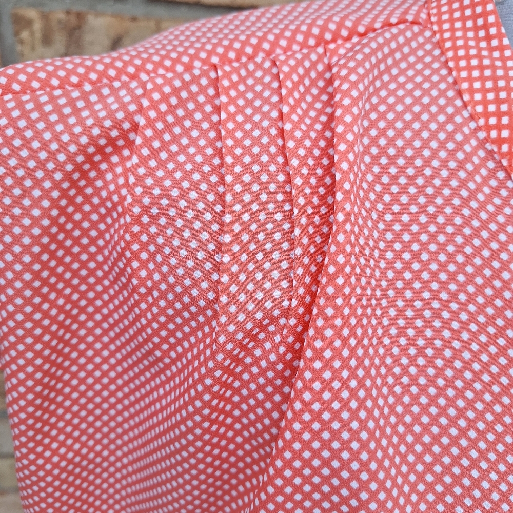 ANN TAYLOT LOFT Pink/Coral Cap Sleeve Button Down Blouse, Medium, Never Worn - Picture 6 of 8